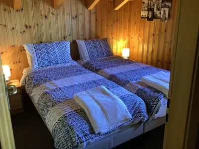 Ein Bett oder Betten in einem Zimmer der Unterkunft Sunny chalet in Veysonnaz with garden