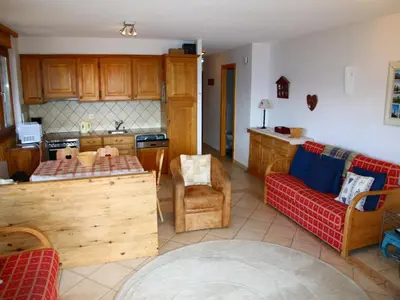 Küche/Küchenzeile in der Unterkunft Apartment in Valais near Cable Car