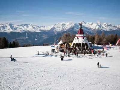 Cozy apartment with Rhône Valley view im Winter