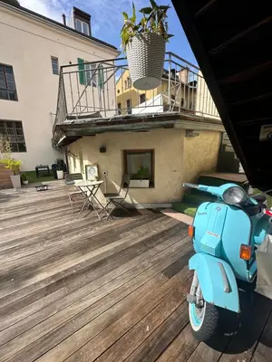 Ein Balkon oder eine Terrasse in der Unterkunft Les terrasses de Valère