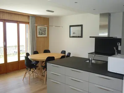 Küche/Küchenzeile in der Unterkunft Apartment in Veysonnaz with Private Balcony