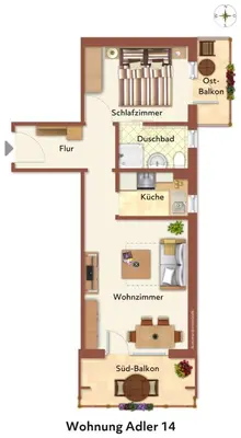 Grundriss der Unterkunft Adler Residenz 14