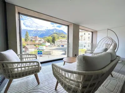 Ein allgemeiner Bergblick oder ein Berglick von der Ferienwohnung aus