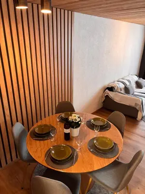 Ein Bett oder Betten in einem Zimmer der Unterkunft Luxuse Ferienwohnung Flüe 11