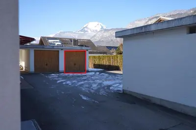 Ein allgemeiner Bergblick oder ein Berglick von der Ferienwohnung aus