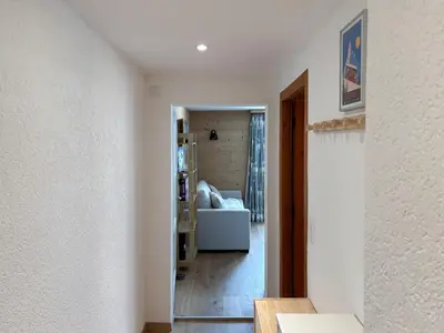 Ein Bett oder Betten in einem Zimmer der Unterkunft Flat with magnificent views of the Matterhorn