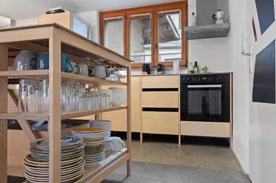 Küche/Küchenzeile in der Unterkunft Maison 9 personnes a Venthône, sauna et vue