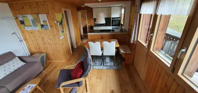 Ein Sitzbereich in der Unterkunft Apartment Alouette Riederalp