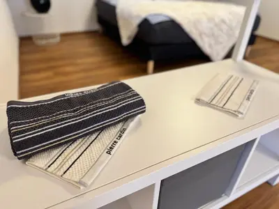 Ein Bett oder Betten in einem Zimmer der Unterkunft Thunersee Retreat
