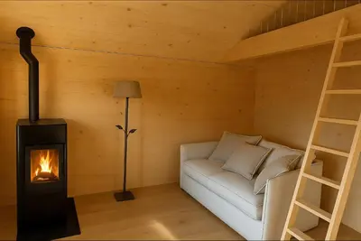 Ein Sitzbereich in der Unterkunft Les Mayens d'Adrien