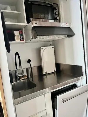 Küche/Küchenzeile in der Unterkunft Studio chaleureux, confortable, avec vue sur les Alpes