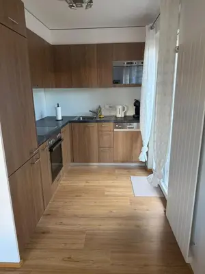 Küche/Küchenzeile in der Unterkunft Appartement entier avec terrasse et jardin