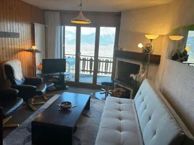 Ein Sitzbereich in der Unterkunft Melezes K 021 - SKI & NATURE apartment 6 pers