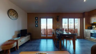 Küche/Küchenzeile in der Unterkunft Hauts de Veysonnaz HV1 011 - SAUNA apartment 4 per