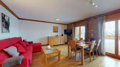 Ein Sitzbereich in der Unterkunft Hauts de Veysonnaz HV1 002 - SAUNA apartment 6 per