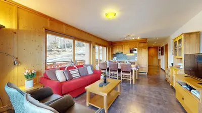 TV/Unterhaltungsangebot in der Unterkunft Hauts de Veysonnaz HV1 010 - SAUNA apartment 6 per