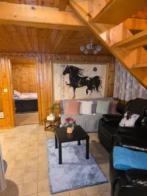 Ein Sitzbereich in der Unterkunft Duplex Salgesch