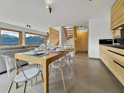 Küche/Küchenzeile in der Unterkunft Chalet Teddy - Alpine Escape in the Swiss Alps
