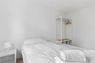 Ein Bett oder Betten in einem Zimmer der Unterkunft Bel appartement rénové avec vue, à Savièse