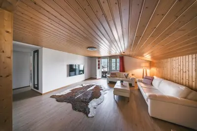 Ein Sitzbereich in der Unterkunft ALPINEMAGIC Chalet Wartstein