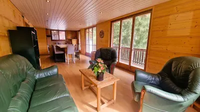 Ein Sitzbereich in der Unterkunft Beau Sejour 3- Appartement 6 personnes- Evolene