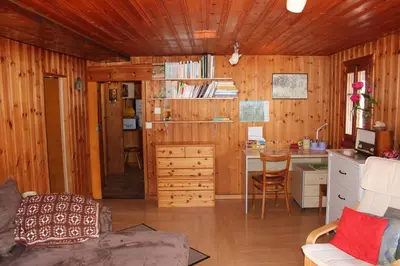Ein Sitzbereich in der Unterkunft Le Tsenevire - appartement 4 personnes - Evolene