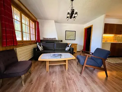 Ein Sitzbereich in der Unterkunft Dent d Herens 65 A - Appartement 6 personnes
