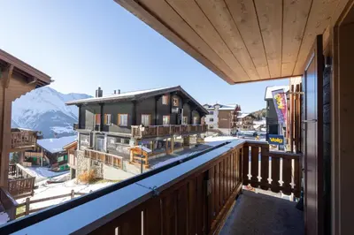 Ein Balkon oder eine Terrasse in der Unterkunft Chalet Alpenheim 1 OG