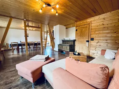 Ein Bett oder Betten in einem Zimmer der Unterkunft Chalet Im Bätzenboden