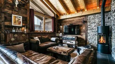 Ein Sitzbereich in der Unterkunft CHALET MOUTON a 4-Bedroom Alpine Chic Escape in Saas-Fee