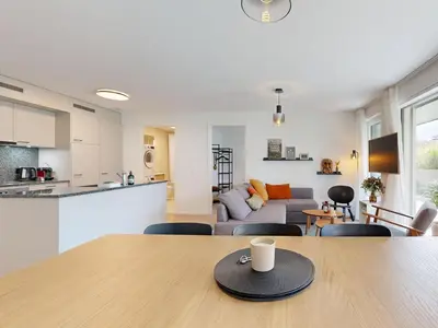 Küche/Küchenzeile in der Unterkunft Bright flat with terrace in Sierre
