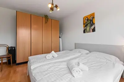 Ein Bett oder Betten in einem Zimmer der Unterkunft Crans-Montana - 6 pers - 5 lits - 2 parkings