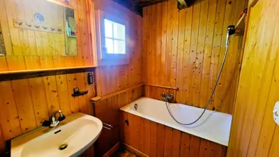 Ein Badezimmer in der Unterkunft Chalet l Houtot
