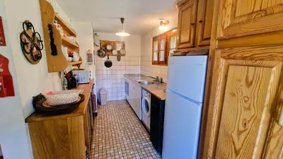 Küche/Küchenzeile in der Unterkunft Chalet l Houtot