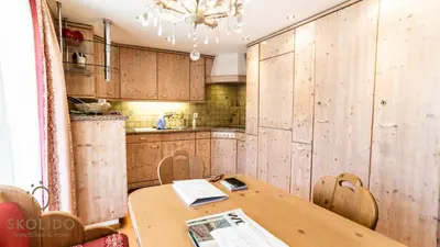Küche/Küchenzeile in der Unterkunft Annas Place im Haus zer Briggu Saas-Grund
