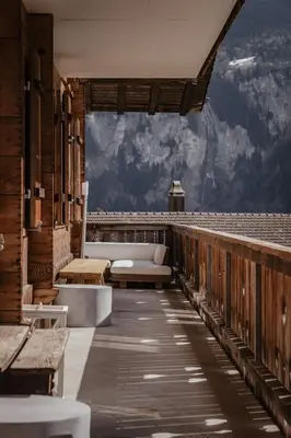 Ein allgemeiner Bergblick oder ein Berglick von der Ferienwohnung aus