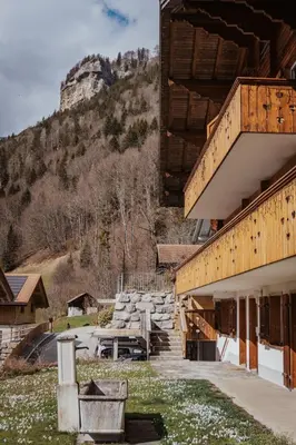 Ein allgemeiner Bergblick oder ein Berglick von der Ferienwohnung aus