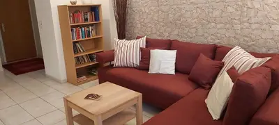Ein Sitzbereich in der Unterkunft Silberblick Ferienwohnungen - aussergewöhnlich & familienfreundlich