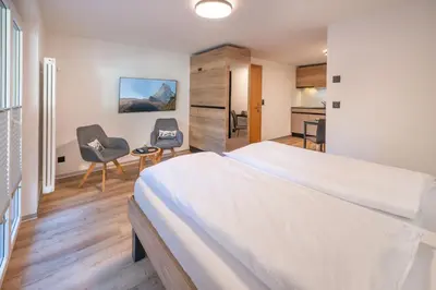 Küche/Küchenzeile in der Unterkunft Studio Alpenrose - new and modern by Inspiringplaceszermatt