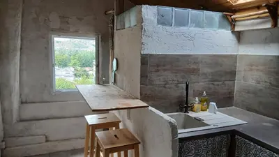 Küche/Küchenzeile in der Unterkunft Lac de la breche