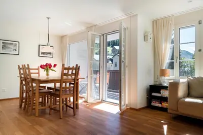 Ein Sitzbereich in der Unterkunft Holzgasse Apartment