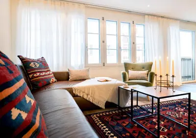 Ein Sitzbereich in der Unterkunft Apartment Marmotta