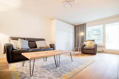 Ein Sitzbereich in der Unterkunft Oberalp Apartment