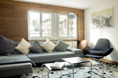Ein Sitzbereich in der Unterkunft Chalet Azzurro