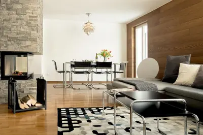 Ein Sitzbereich in der Unterkunft Chalet Azzurro