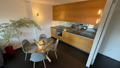 Küche/Küchenzeile in der Unterkunft Charmant appartement au centre de Montana