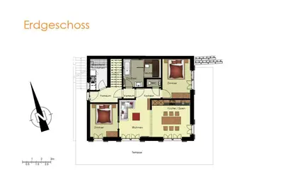 Grundriss der Unterkunft Apartment Fortuna 3.5 - Griwarent AG