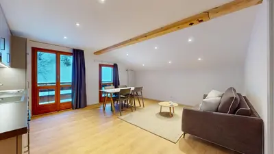 Küche/Küchenzeile in der Unterkunft Chalet de l'Ours AUTHENTIC Appart Chambésy 6 pers