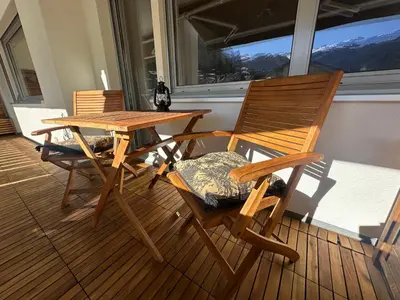 Ein Balkon oder eine Terrasse in der Unterkunft Matterhornview Viktoria B