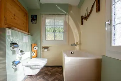 Ein Badezimmer in der Unterkunft Imeschhüs